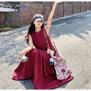 Váy Maxi Đỏ Sát Nách Chất Dày Dặn Đuôi Cá, Dáng Dài Dễ Thương Styte Hàn Quốc, Cho Các Nàng Dự Tiệc, Dạo Phố Siêu Hot
