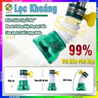 Đầu Vòi Lọc Nước Xoay 360 Độ, Đầu Lọc Gắn Vòi Nước Bồn Rửa Chén Bát,ó đá khoáng lọc nước, Lọc tạp chất