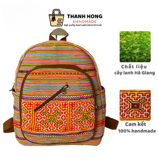 Balo thổ cẩm dân tộc size đại thêu tay phong cách cổ điển dành nam nữ - thanhhonghandmade