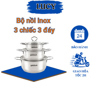 Bộ nồi inox 3 chiếc 3 đáy
