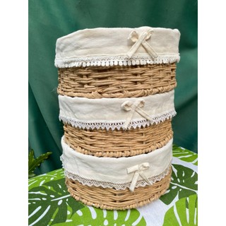 Giỏ tròn đựng đồ đa năng, giỏ đựng trái cây, giỏ quà,giỏ sợi giấy, đồ decor trang trí cửa hàng,spa, giỏ mây chữ nhật
