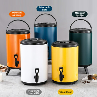 Bình ủ trà, bình giữ nhiệt bình giữ nhiệt ủ trà sữa 3 lớp inox giữ nóng lạnh, 6l/ 8l/ 10l/ 12l,