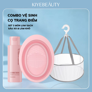 Dụng Cụ Vệ Sinh Cọ Trang Điểm KIYE Cao Cấp Gấp Gọn Tiện Lợi Cho Makeup Bằng Silicone