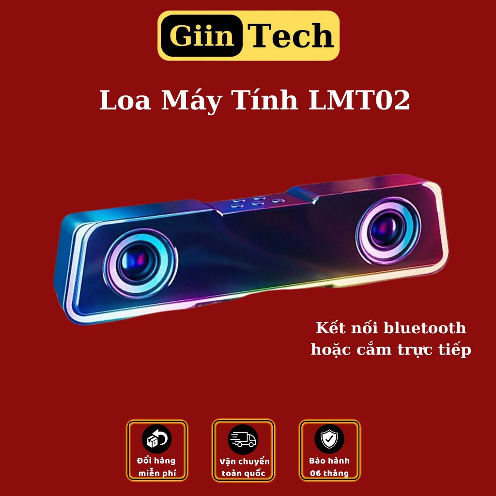 Loa Máy Tính Bluetooth Đèn Led Neon - Loa Vi Tính Bass Lớn Âm Thanh HIFI LMT02