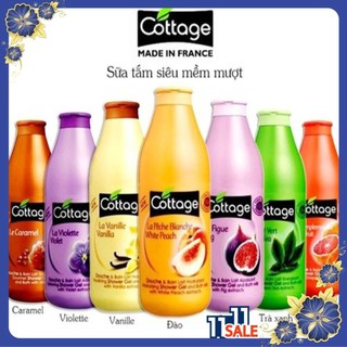 Sữa Tắm Trắng Da, Dưỡng Ẩm Cottage 750ml - Pháp