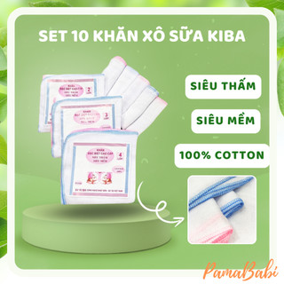 Khăn xô sữa kiba 2,3,4 lớp siêu mềm cho bé, set 10 khăn sữa cho bé - pamababi