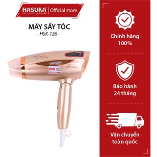 Máy sấy tóc mini gấp gọn hasuka hsk-126 2 chiều nóng lạnh cao cấp, máy sấy tóc chính hãng 3 chế độ nhiệt- bh 12 tháng