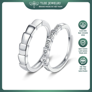  Nhẫn đôi bạc đeo nam nữ TLEE cặp nhẫn Queen of tears bạc Ý tự điều chỉnh size TLEE JEWELRY 