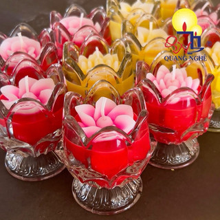 Hoa sáp trang trí ly nến ( đục lổ sẵn )