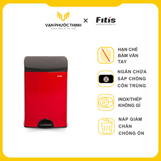 Thùng Rác Fitis Premium - Vuông đạp thấp - Inox mờ SPS1-901 - Chính hãng - Vạn Phước Thịnh