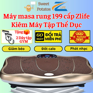 Máy massage rung kiêm máy tập thể dục Zlife, Máy rung lắc toàn thân trị liệu tặng dụng cụ tập cơ tay