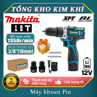 Máy khoan pin bắt vít Makita 12V Máy bắn vít, Máy khoan cầm tay pin , máy bắt vít, máy khoan [2 pin + 25 phụ kiện ]