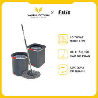Bộ lau nhà Fitis Dura Cao Cấp - Inox 430 Vuông Tròn - Chính hãng - Vạn Phước Thịnh