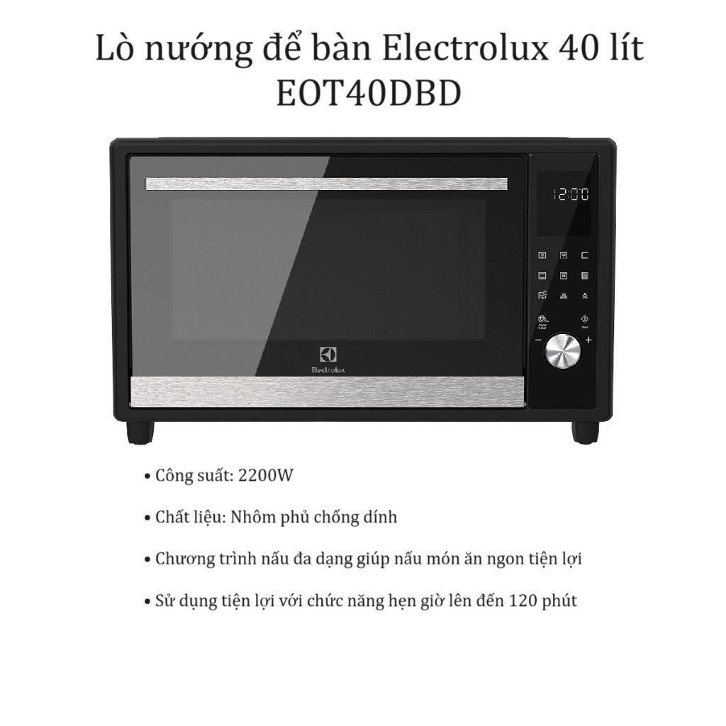 [Cam kết mới 100% chính hãng] Lò nướng để bàn Electrolux 40 lít EOT40DBD