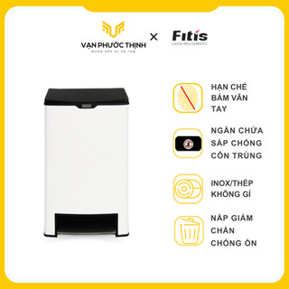 Thùng Rác Fitis Mega - Đạp thấp đôi 2 ngăn vuông - Chính hãng - Vạn Phước Thịnh