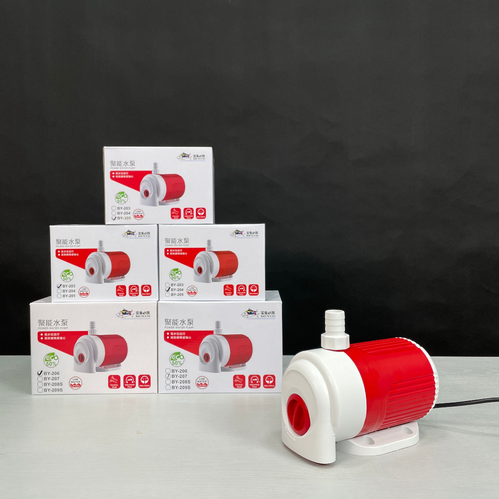 Máy Bơm Bể Cá Baoyu BY 201-202-203-204-205-206-207 tiết kiệm điện, vận hành êm ái, bảo hành 12 tháng