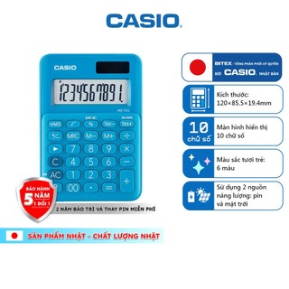 Máy Tính Để Bàn Casio MS-7UC (10 Số) Chính Hãng - Màu Sắc Trendy, Tích Hợp Tính Thuế TAX & Lợi Nhuận