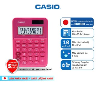 Máy Tính Để Bàn Casio MS-7UC (10 Số) Chính Hãng - Màu Sắc Trendy, Tích Hợp Tính Thuế TAX & Lợi Nhuận