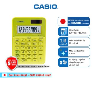 Máy Tính Để Bàn Casio MS-7UC (10 Số) Chính Hãng - Màu Sắc Trendy, Tích Hợp Tính Thuế TAX & Lợi Nhuận