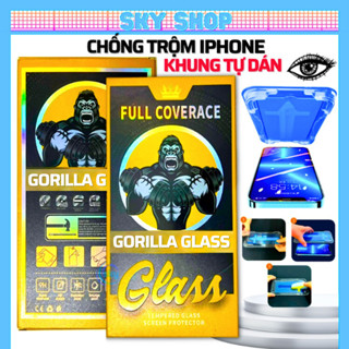 Cường lực chống nhìn trộm có khung tự dán cho iphone 11 pro max 12 pro max 13 promax x xr xs max 7 8 plus 14 15 16 17