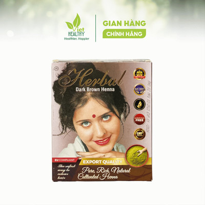Bột Nhuộm Tóc Thảo Dược Henna 60g - Màu Nâu Tối