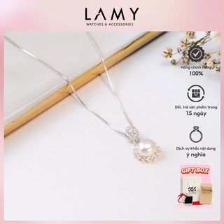 Dây chuyền bạc nữ cde white heart stone necklace silver cde6250 - dây chuyền nữ bạc s925