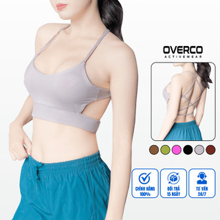 Áo Bra Thể Thao Nữ OVERCO Dây Chéo Lưng Có Mút Ngực Tập Gym Yoga Bơi Co Dãn Thấm Hút - BRW003