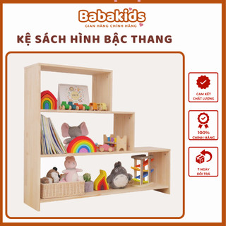 Kệ 3 tầng để đồ chơi, sách vở cho bé hình bậc thang, kệ phòng ngủ cho bé