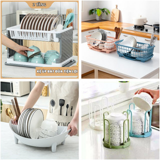 [FREESHIP] KỆ ÚP BÁT DĨA 2 TẦNG - RỔ THUYỀN CÓ KHAY ĐỰNG NƯỚC, GẤP GỌN ĐA NĂNG