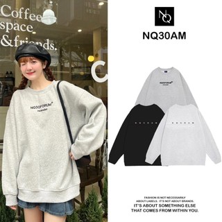 Áo sweater thêu nq30forum form rộng , áo nỉ trơn sweater nam nữ unisex