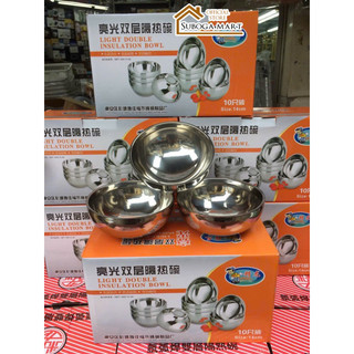 Bát inox 2 lớp cách nhiệt,chống nóng,bát inox bền đẹp,size 11.5cm 14cm 16cm 18cm 20cm