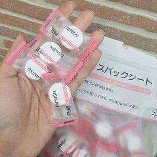 Lẻ viên mặt nạ nén miniso Nhật Bản