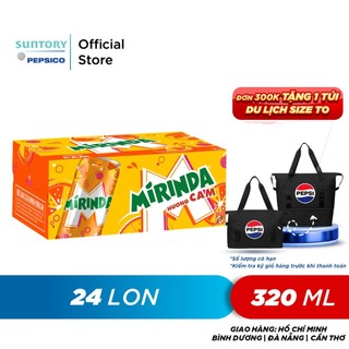 Thùng 24 lon nước ngọt có gaz mirinda cam