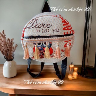 Balo tròn thổ cẩm mini