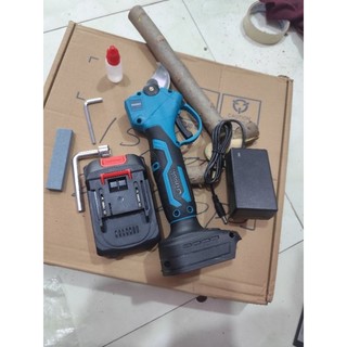 máy cắt cành pin, kéo cắt cành pin động cơ KHÔNG CHỔI THAN, chân pin phổ thông, 3 chân lắp được sào