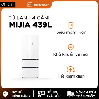 Tủ lạnh 4 cánh kiểu Pháp Xiaomi Mijia 439L-Có đông mềm