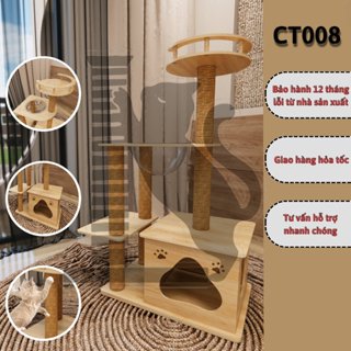 Trụ cào móng nhà cây cho mèo lắp ráp CT008 PETDECOR tạo không gian chơi cho boss