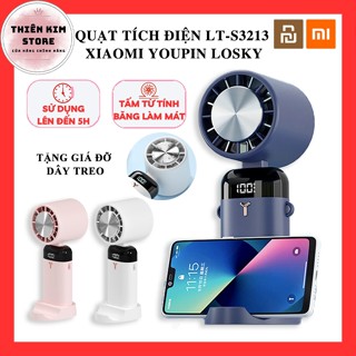  Quạt mini tích điện cầm tay Xiaomi Youpin Losky LT-S3213,Nén Đá Lạnh Pin 3600mAh tiện lợi gấp gọn có dây đeo tiện lợi 