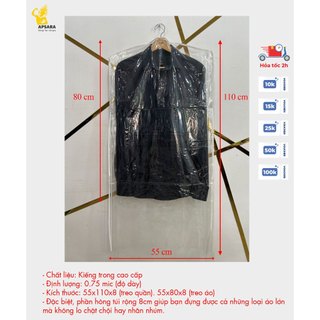 Túi Trùm Vest / Túi Đựng Vest / Áo Sơ Mi / Quần Tây - Chống Bụi, Chống Nước - 2 Mặt Kiếng Trong Suốt