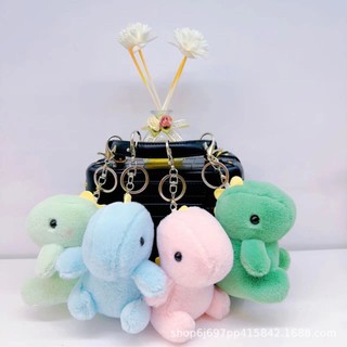 Móc khóa, móc khóa gấu bông khủng long cute nhiều màu sắc