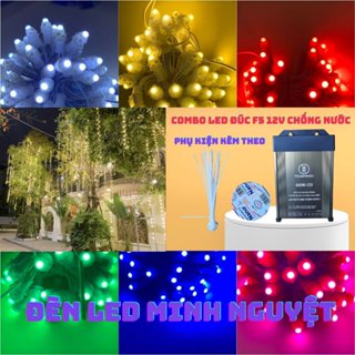 ComBo Led Đúc F5 Cuốn Cây Kèm Nguồn 12v 33a, Led Decor Trang Trí Sân Vườn Quán Ăn Bảng Hiệu Quảng Cáo
