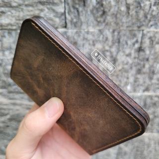 Ví đứng nam da bò thật
