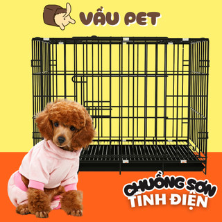 Chuồng Chó Mèo Sơn Tĩnh Điện Lồng Cho Chó Mèo Gấp Gọn Size L Vẩu Pet Shop