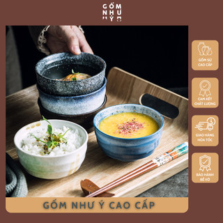 Bát ăn cơm sứ vân đá phong cách Nhật Bản Vintage, sứ dày dặn chịu nhiệt dễ tẩy rửa...