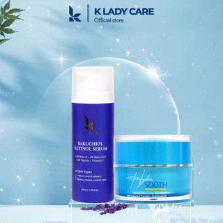 Combo serum retinol bakuchiol 2% 50ml + Kem dưỡng cấp nước 50ml cấp ẩm phục hồi, tái tạo làn, căng bóng da.
