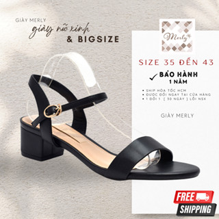  Giày Sandal Nữ Bigsize Quai Ngang 3 Phân Merly 1226 Xăng Đan Đế Thấp 3cm Công Sở Đi Tiệc Giày Nữ Big Size 40 41 42 
