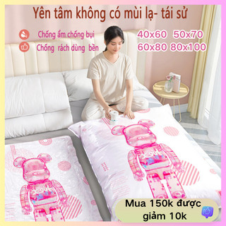 Túi hút chân không đựng quần áo HELLOSHOP dày dặn, túi đựng chăn màn mền gấp gọn, chống mốc.