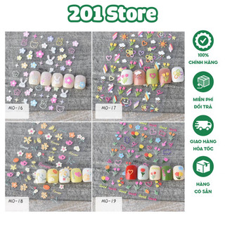 Sticker dán móng tay 3d dập nổi 20 mẫu cute hot trend - hình dán móng