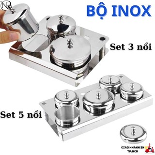 Bộ nồi inox đựng lưu huỳnh và bột siêu tiện lợi - Nails red