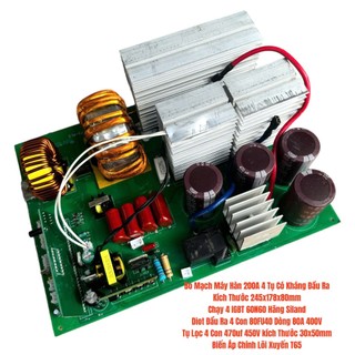 Bảng mạch máy hàn dòng 200a hàn que 3.2 dòng 4 tụ 4 igbt bo mạch máy hàn 200a kiểu 5 tu 4 igbt dòng hàn que 3.2mm